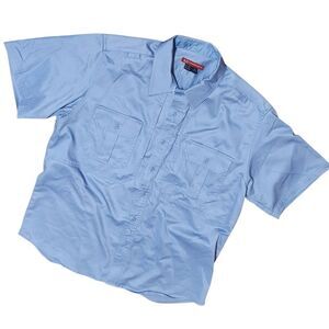 5.11 Response Series Shirt Mens XL 17 17.5 Blue Short Sleeve Pockets Collared